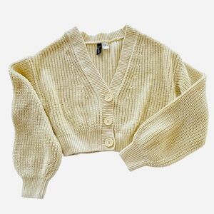 H&M Divided Sunny Yellow Knit Knit Cardigan Seeater